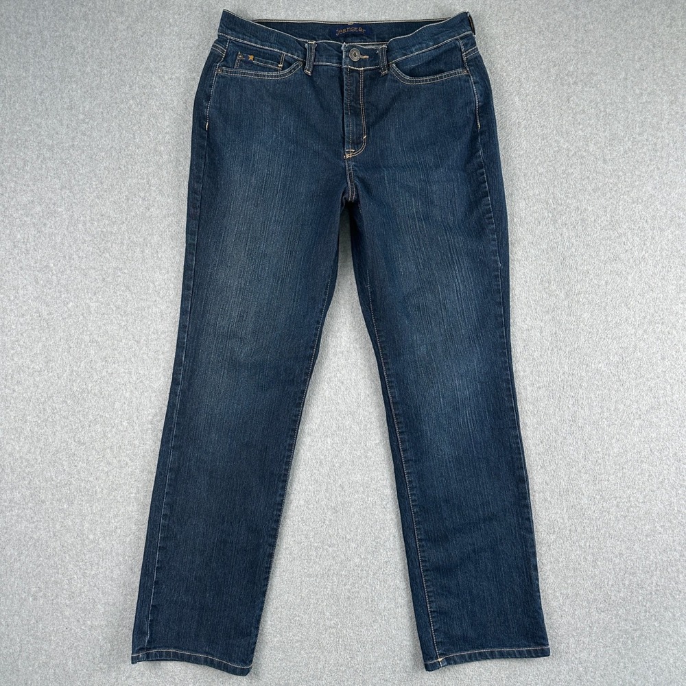 Jeanstar Jeans Women 10 Short Blue Straight Leg Denim Dark Wash Embroider Pocket